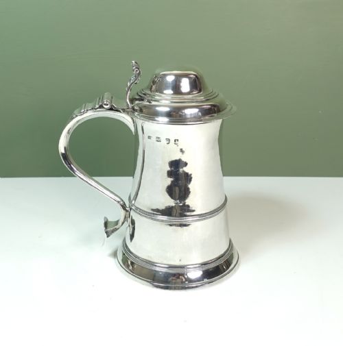 Large 18th C Silver Tankard