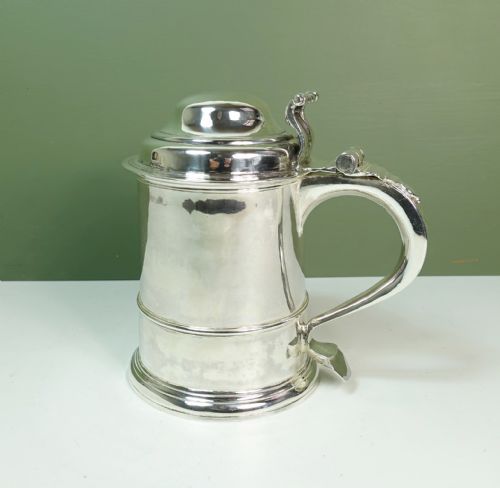 Early 18th C Solid Silver Tankard