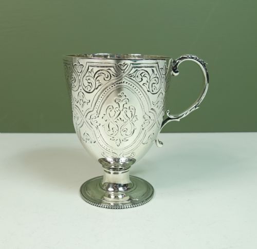 Solid Silver Engraved Mug 1867