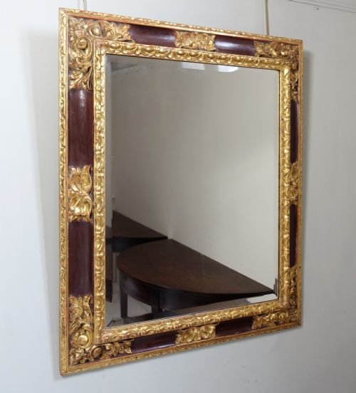 19th C Gilt & Decorated Mirror