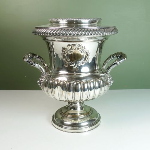 19th C Silver Plated Wine Cooler