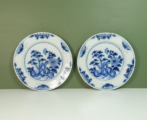 Pair of 18th C Delft Plates