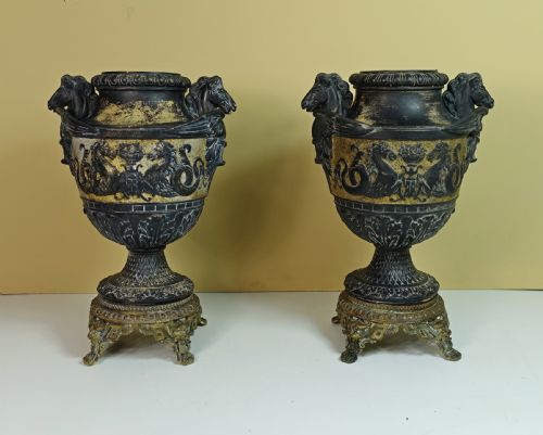 Pair of 19th C Classical Vases