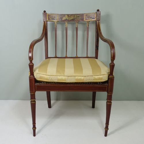 Early 19th C Decorated Arm Chair