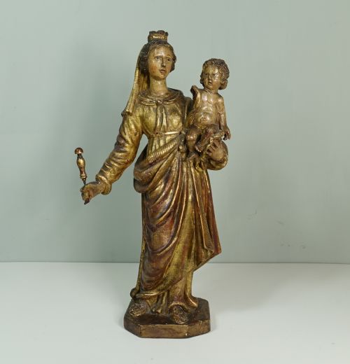 Early 18th C Carved Gilt Wood Figure
