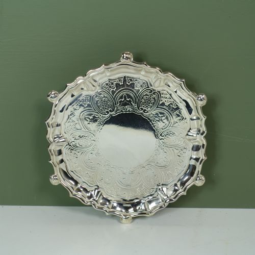 18th C Solid Silver Salver