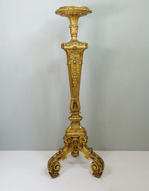 Large 19th C Gilt Torchere