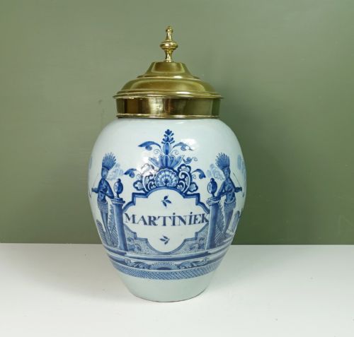 18th C Delft Tobacco Jar