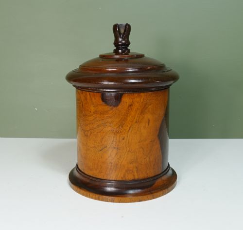 Large 18th C Lignum Vitae Barrel String Box