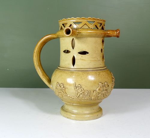 Early 19th C Salt Glaze Puzzle Jug