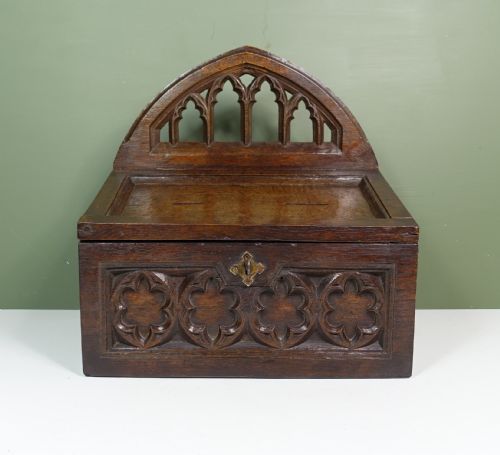 19th C Oak Offertory Box