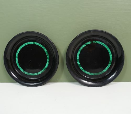 Pair of 19th C Ashford Marble Coasters