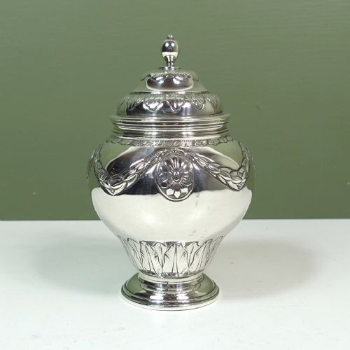19th C Silver Caddy