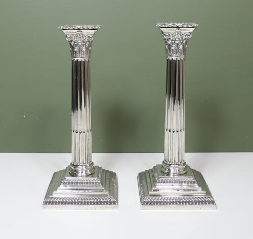 Pair of Classical Silver Candlesticks, 1891