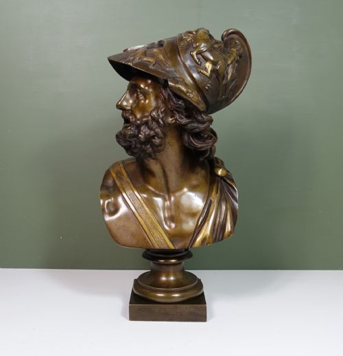19th C Bronze Bust of Menelaus