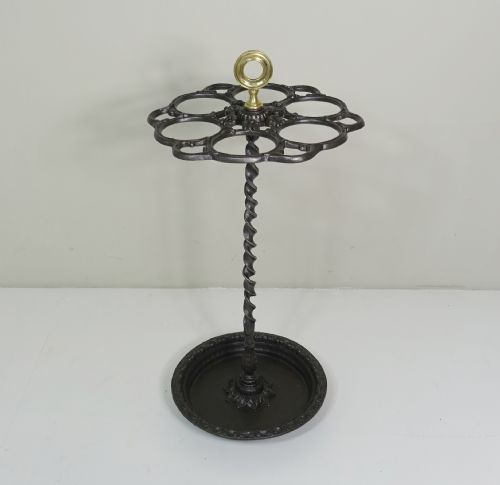 19th C Cast Iron & Brass Stick Stand