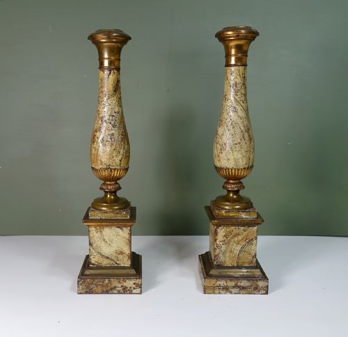 Pair of 19th C Tole Columns