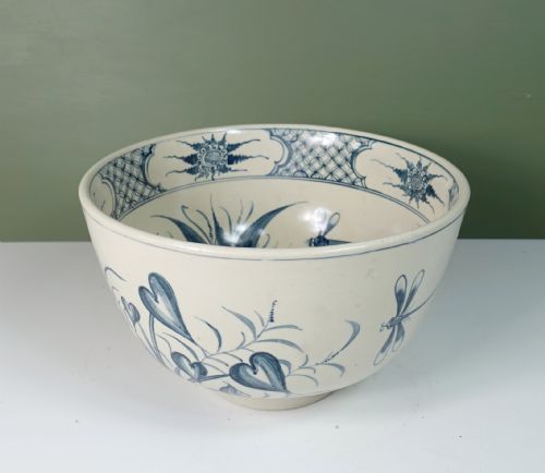 Large 19th C Dragonfly Bowl