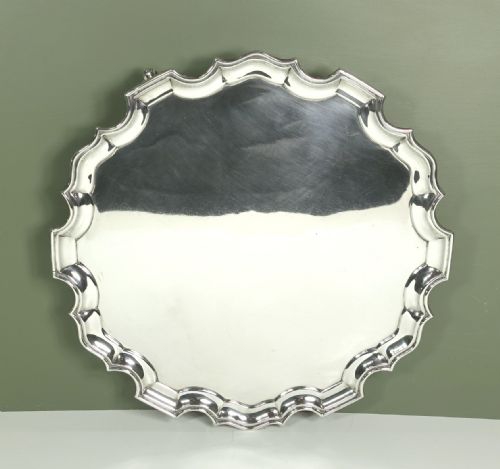 Large Solid Silver Salver, 1908