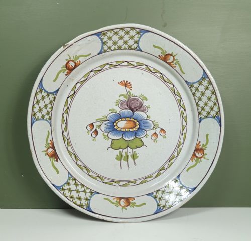 18th C Delft Polychrome Dish