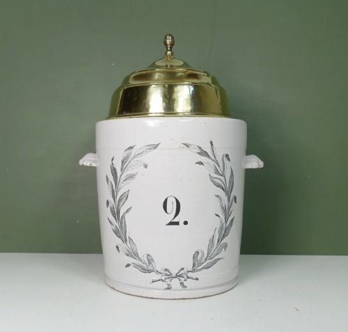 Early 19th C Tin Glazed Jar & Cover