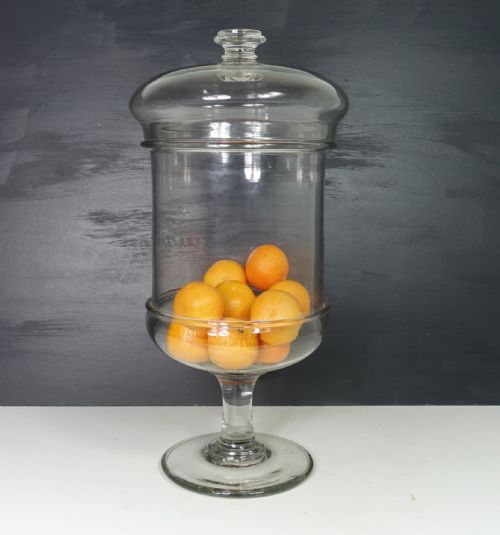 Large 19th C Glass Jar & Cover