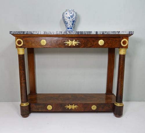 Early 19th C Mahogany & Marble Console Table