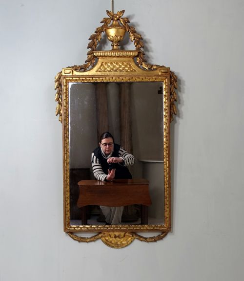 Early 19th C Carved Giltwood Mirror