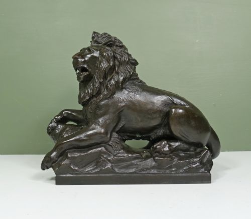 19th C Bronze Lion