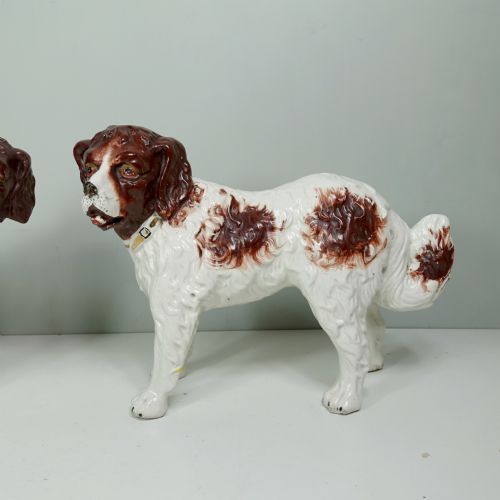 PAIR OF LARGE 19TH C STAFFORDSHIRE DOGS - ADDITIONAL PHOTO 2
