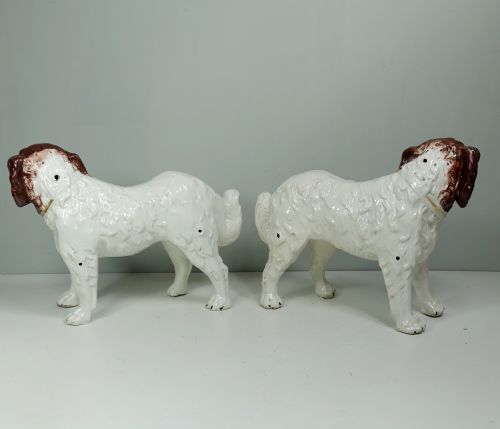 PAIR OF LARGE 19TH C STAFFORDSHIRE DOGS - ADDITIONAL PHOTO 6