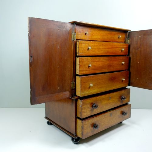 EARLY 19TH C MINIATURE MAHOGANY CABINET - ADDITIONAL PHOTO 2