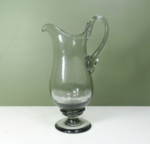 Elegant 19th C Glass Jug, Ewer