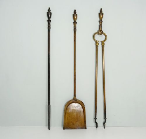 Set of George III Brass Fire Tools