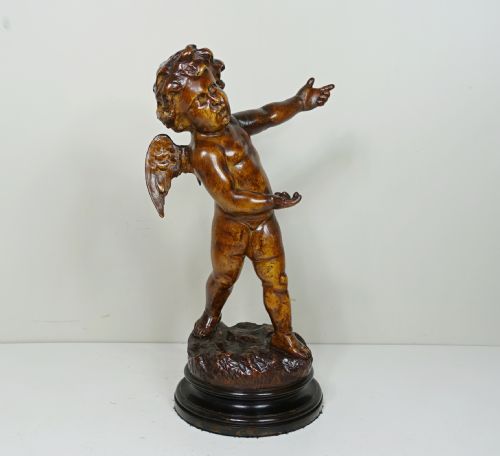 18th C Carbed Limewood Cherub