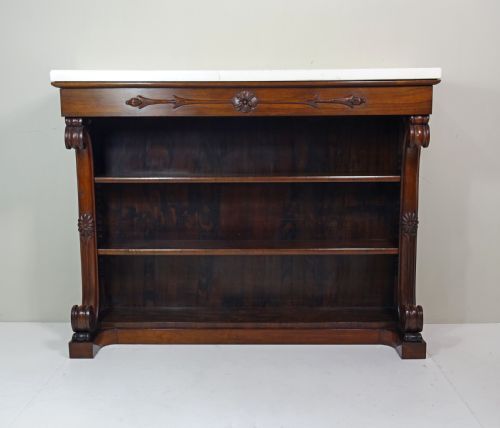 19th C Marble Topped Bookcase