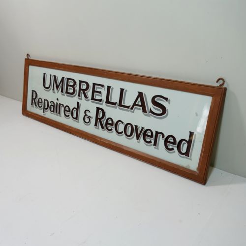 Large 19th C Glass Sign