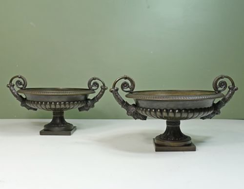 Pair of Regency Bronze Tazza