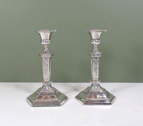 Pair of Silver Candlesticks, 1897