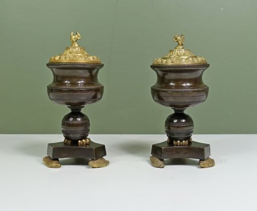 Pair of Regency Bronze Pastille Burners