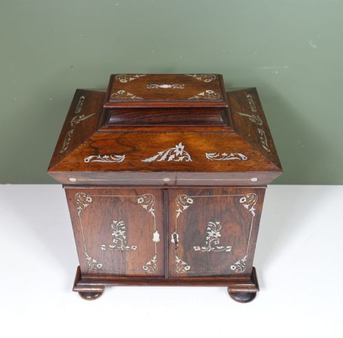 19TH C ROSEWOOD WORK BOX - ADDITIONAL PHOTO 1
