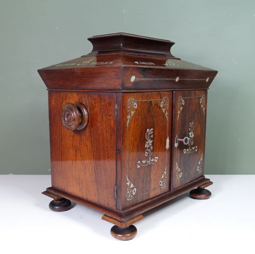 19TH C ROSEWOOD WORK BOX - ADDITIONAL PHOTO 2