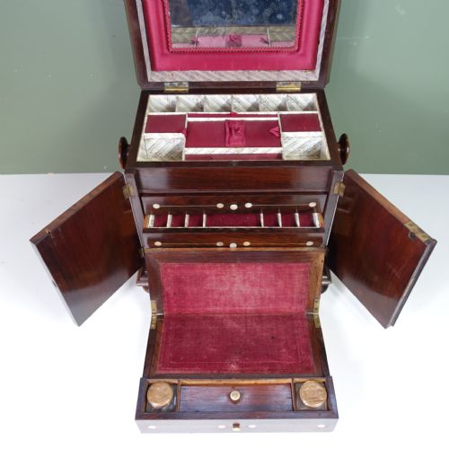 19TH C ROSEWOOD WORK BOX - ADDITIONAL PHOTO 4