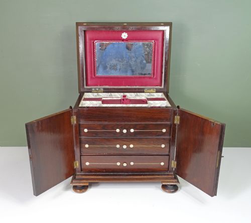 19TH C ROSEWOOD WORK BOX - ADDITIONAL PHOTO 5