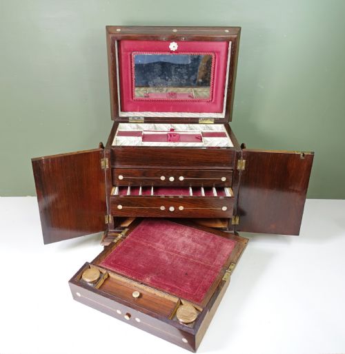 19TH C ROSEWOOD WORK BOX - ADDITIONAL PHOTO 6