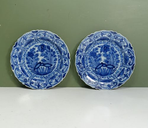 Pair of 18th C Delft Plates