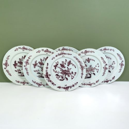 Set of Six 18th C Delft Plates