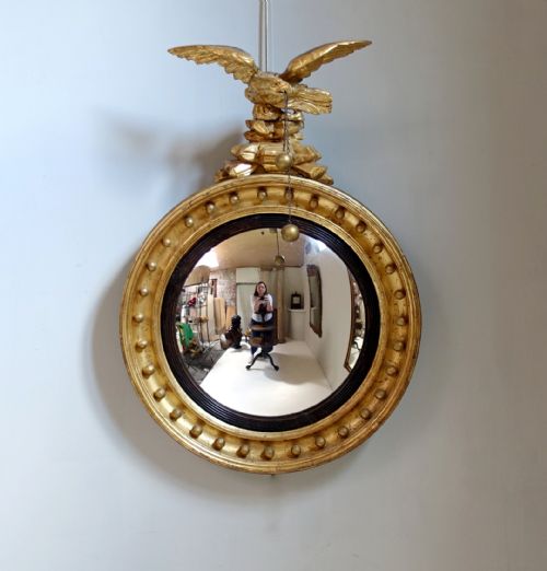 Regency Gilt Convex Mirror