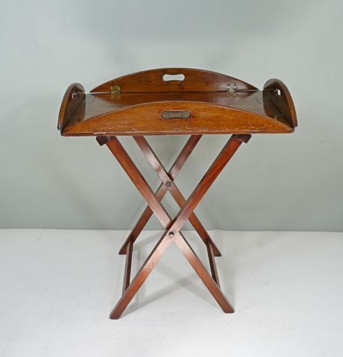 Early 19th C Mahogany Butlers Tray & Stand