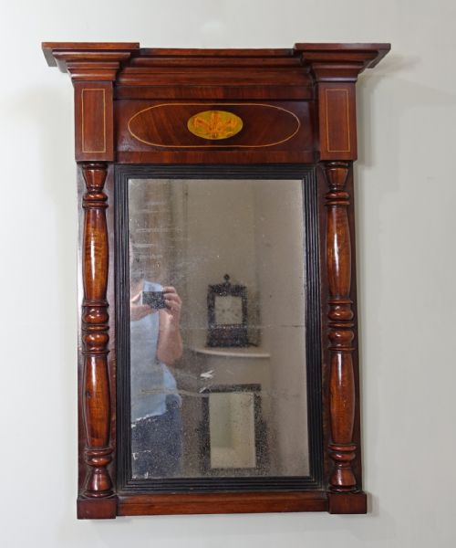 EARLY 19TH C MAHOGANY MIRROR